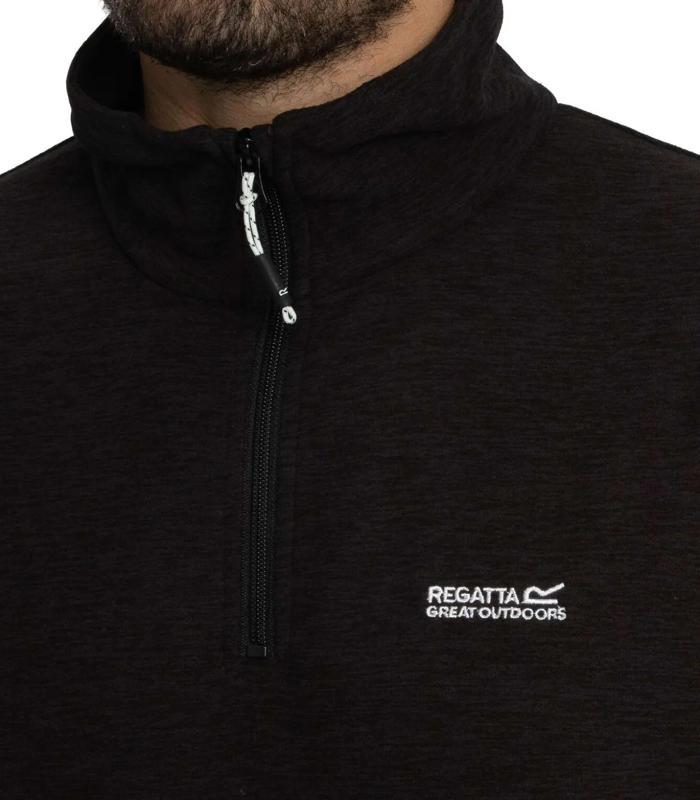 Thompson Marl Fleece Met Halve Rits