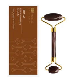Tiger Eye Harmony and Balancing Gezichtsroller (Gouden Metalen Handvat)