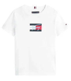 Tommy Script Flag Print Tee Ss