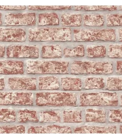 Topchic Behang bakstenen rood en grijs