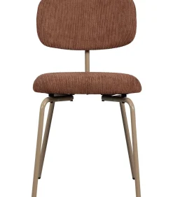 Travis Eetkamerstoelen - Polyester - Bruin - Set van 6