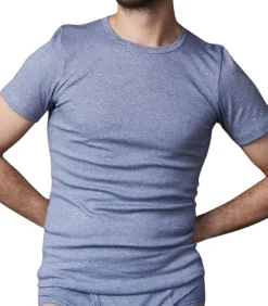 t-shirt ronde hals basic cotton 1-1 rib jeans