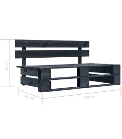 Tuinbank pallet hout zwart