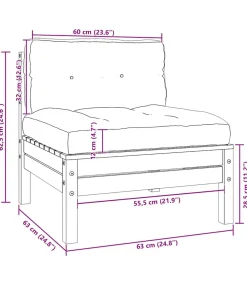 Tuinbank 2-zits met crèmekleurige kussens massief grenenhout