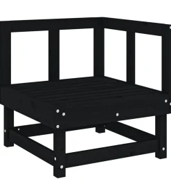 Tuinhoekbank massief grenenhout zwart