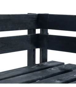Tuinhoekbank pallet hout zwart