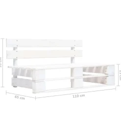 Tuinmiddenbank pallet geïmpregneerd grenenhout wit