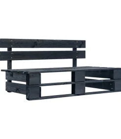 Tuinmiddenbank pallet zwart geïmpregneerd grenenhout