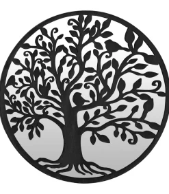 Tuinspiegel rond 40x2,5 cm ijzer zwart