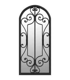 Tuinspiegel 100x45 cm ijzer zwart