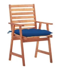 Tuinstoelen 2 st met kussens massief acaciahout