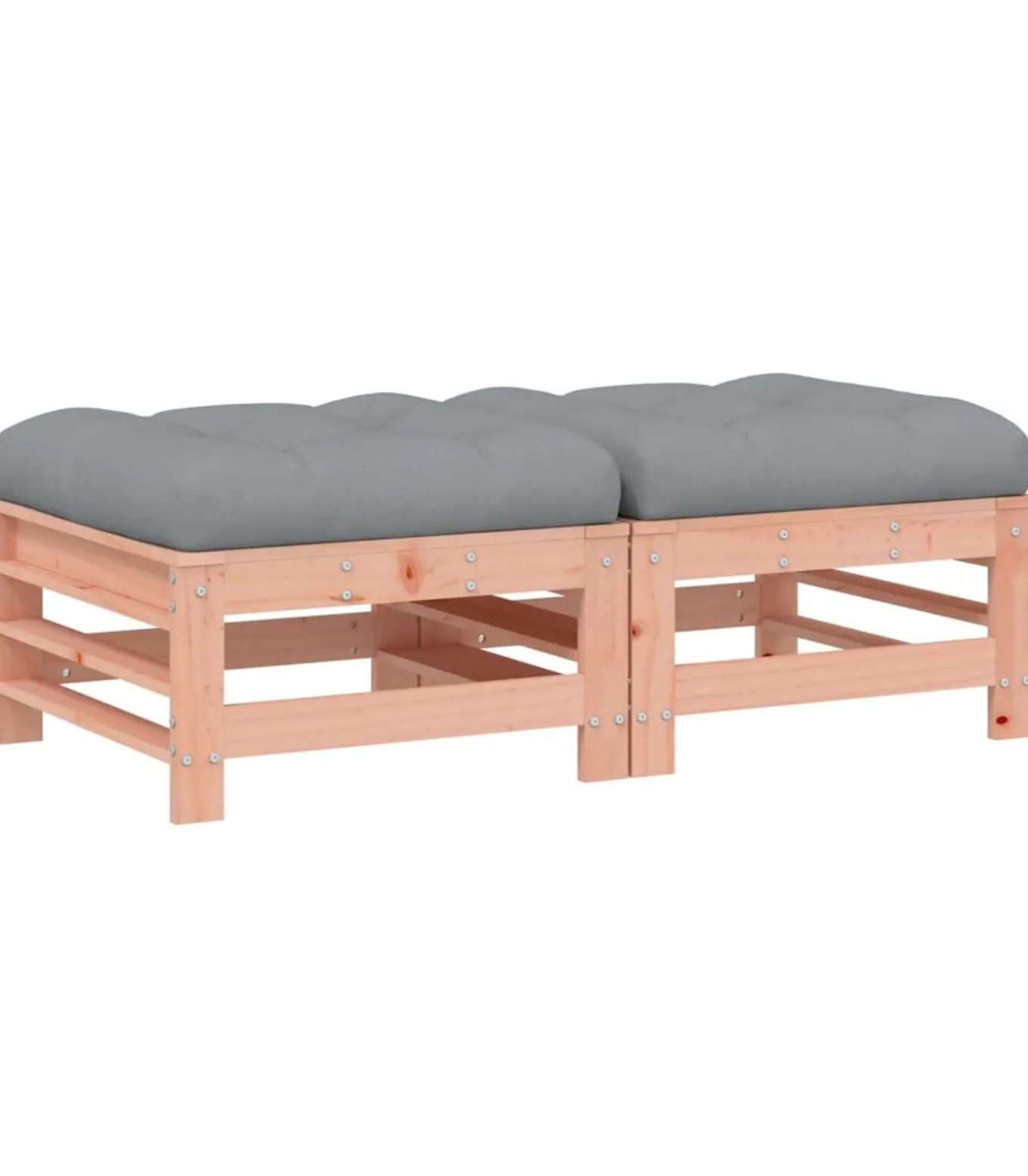 Tuinvoetenbank met kussen massief douglashout