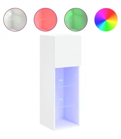 Tv-meubel met LED-verlichting 30,5x30x90 cm wit