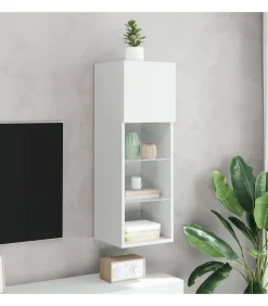 Tv-meubel met LED-verlichting 30,5x30x90 cm wit