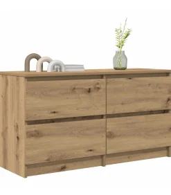 Tv-meubel 100x35x54 cm bewerkt hout artisanaal eikenkleurig