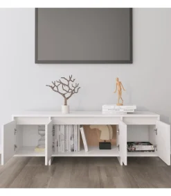 Tv-meubel 120x30x40,5 cm bewerkt hout wit