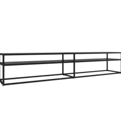 Tv-meubel 220x40x40,5 cm gehard glas zwart