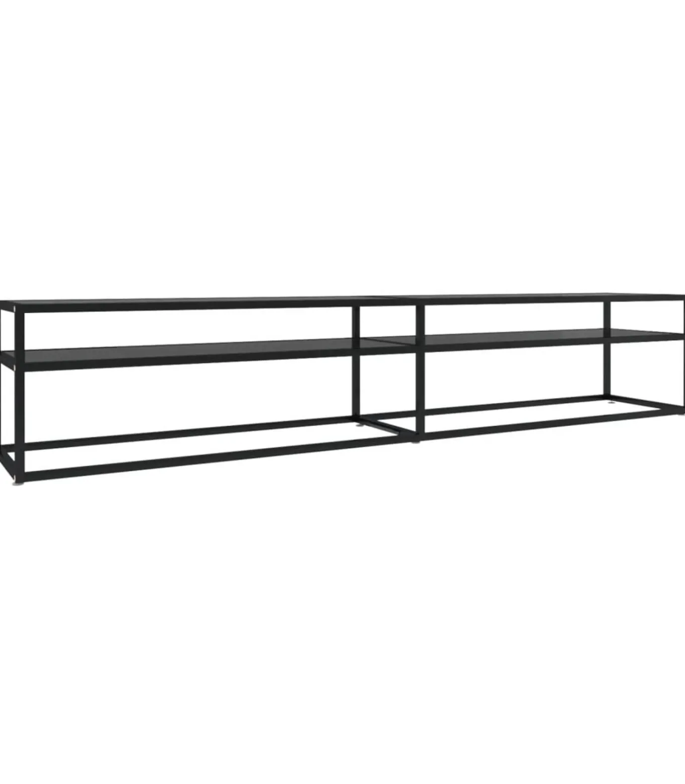 Tv-meubel 220x40x40,5 cm gehard glas zwart