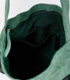 Twee-kleurige suède schoudertas CLOVER