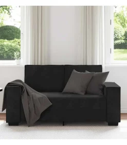 Tweezitsbank 120 cm fluweel zwart