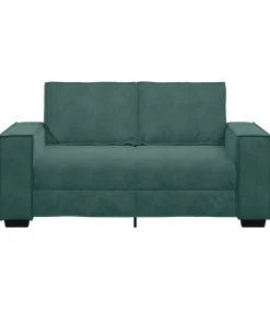 Tweezitsbank 120 cm fluweel donkergroen
