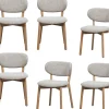 Udar Eetkamerstoelen Houten Frame - Naturel - Set van 6