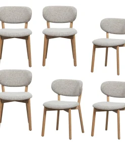 Udar Eetkamerstoelen Houten Frame - Naturel - Set van 6