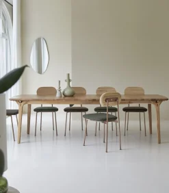 Uitschuifbare tafel in massief eikenhout 180x95 Clara