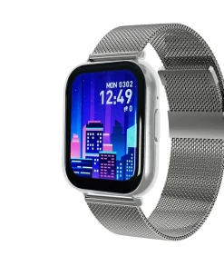 Unisex horloge - FITNOW - Rechthoekige kast - Milanese band