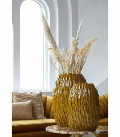 Vaas Feder - Geel - 28.5x19x40cm