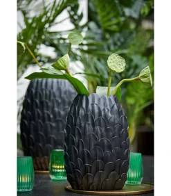 Vaas Feder - Zwart - 28.5x19x40cm