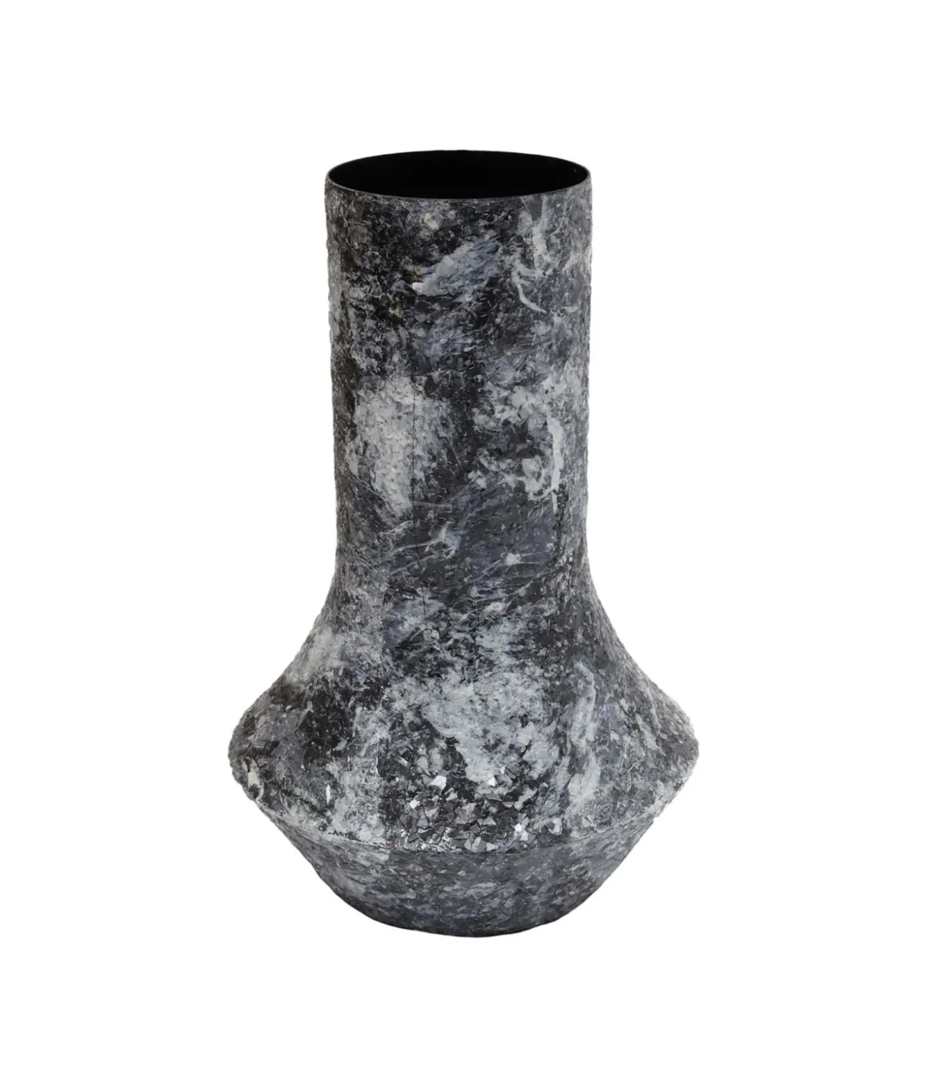 Vaas Mosaic Marble - Zwart - 20x20x31cm