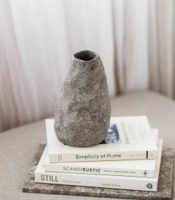 Vaas 14,5xH22cm antraciet Cave