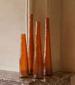 Vaas 9xH55cm orange Twig