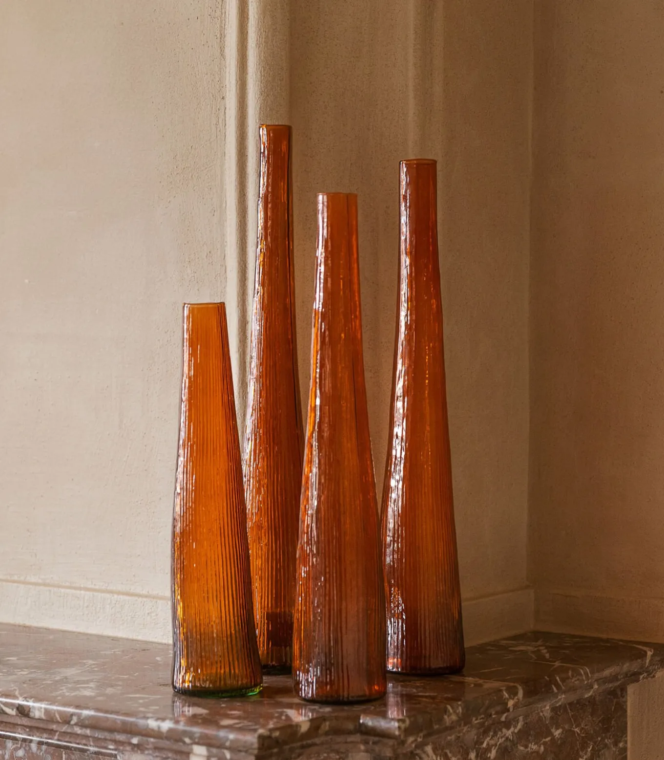 Vaas 9xH55cm orange Twig