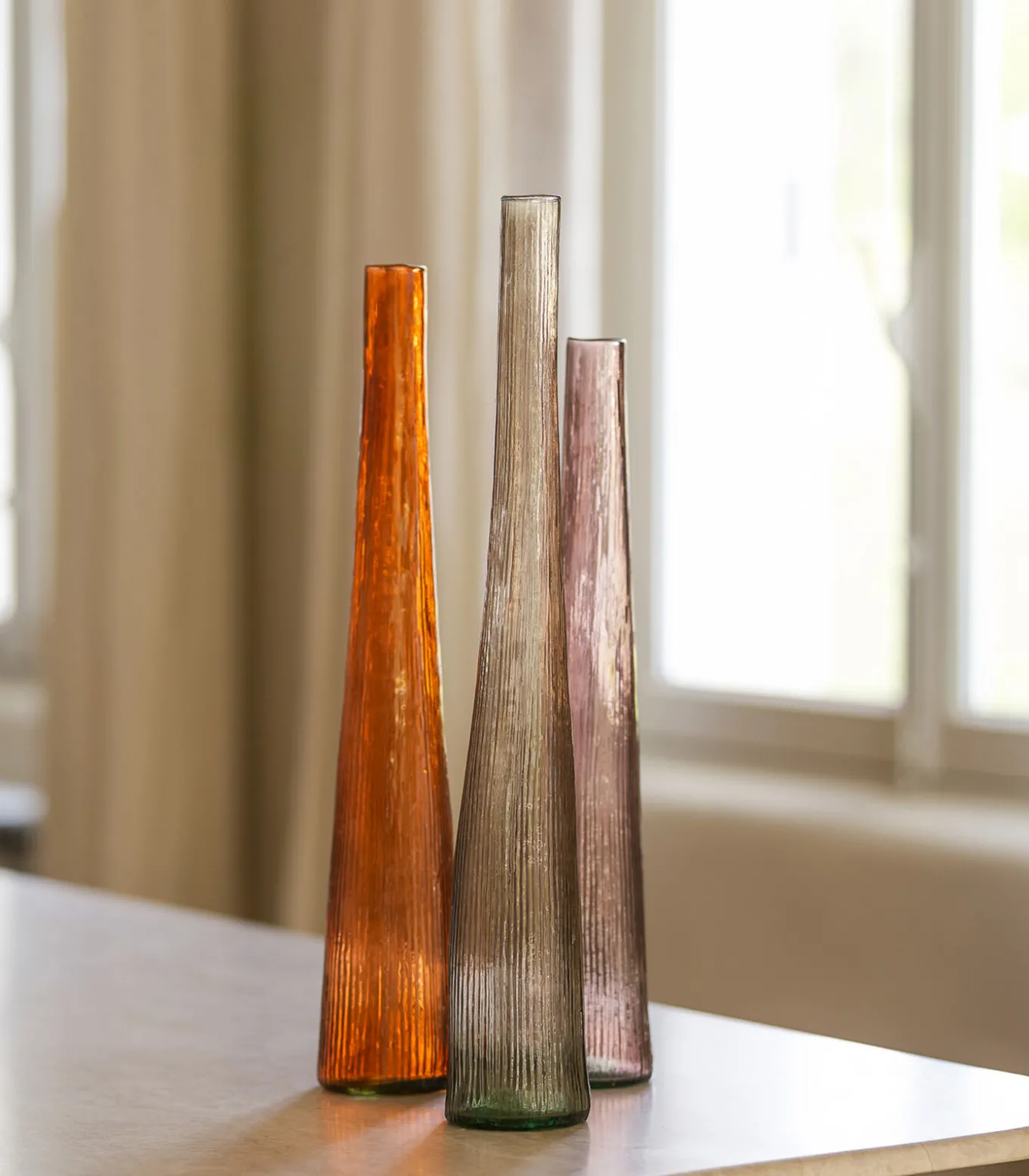 Vaas 9xH55cm orange Twig