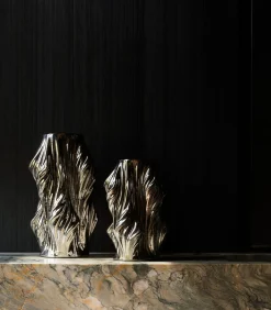 Vaas 20x20xH28,5cm satin silver Vea