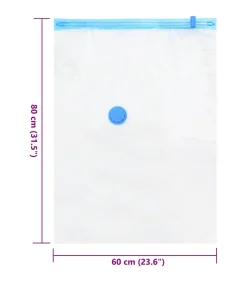 Vacuüm opbergzakken 5 pcs Transparant en blauw 80 x 60 cm