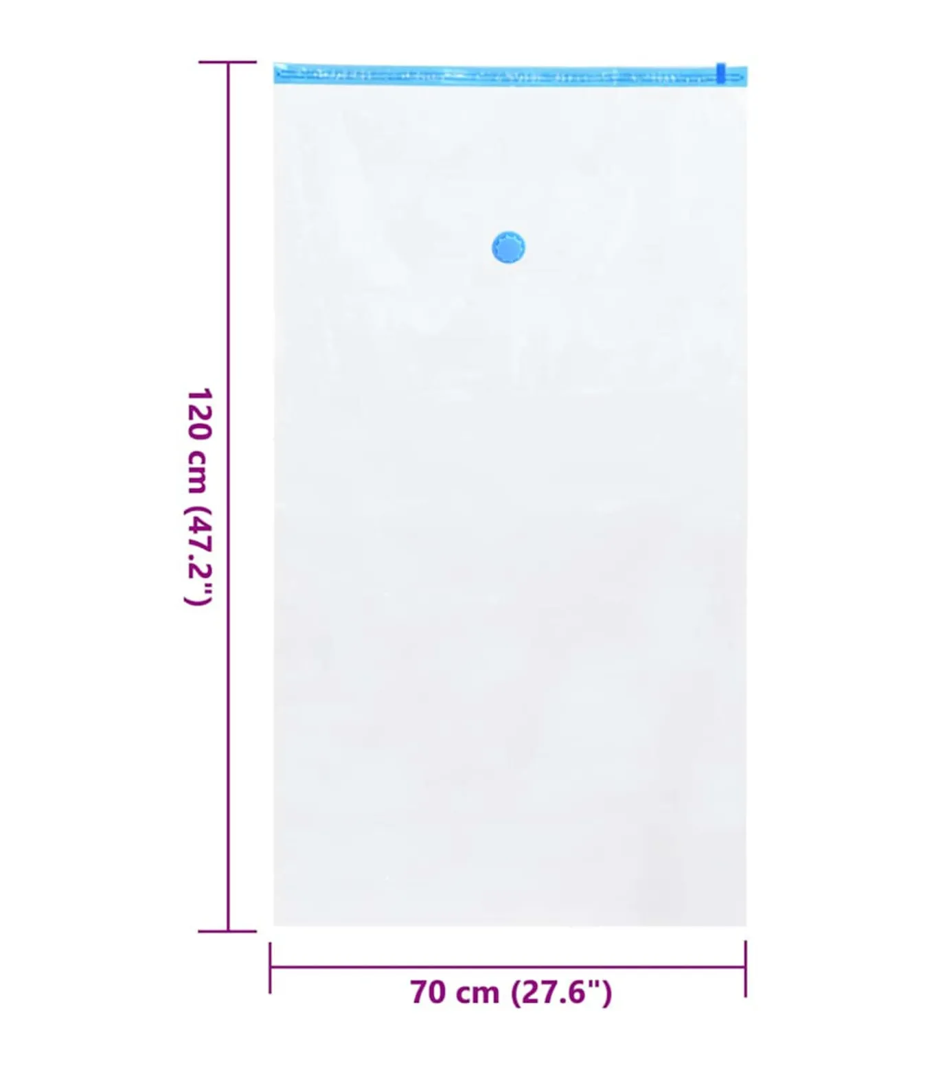 Vacuüm opbergzakken 5 pcs Transparant en blauw 120 x 70 cm