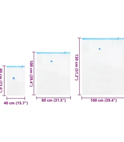 Vacuüm opbergzakken 10 pcs Transparant en blauw 130 x 100 cm