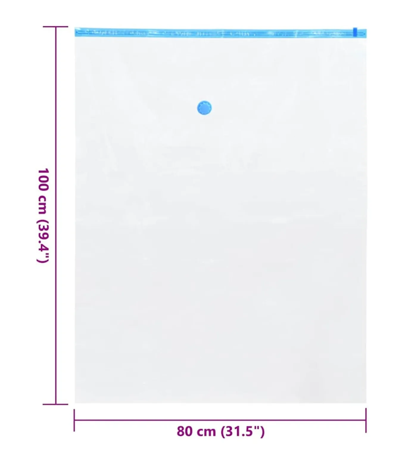 Vacuüm opbergzakken 20 pcs Transparant en blauw 100 x 80 cm