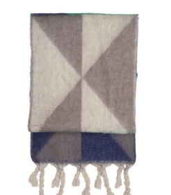 Veelkleurige driehoeksjaal met franje