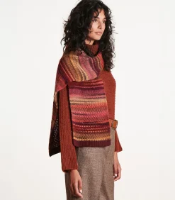 Veelkleurige gebreide sjaal