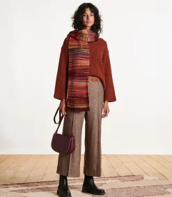 Veelkleurige gebreide sjaal