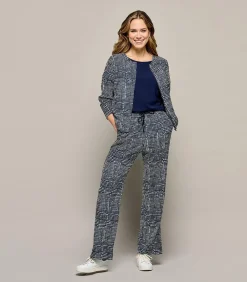 Vivian Print Jacket Navy / Wit