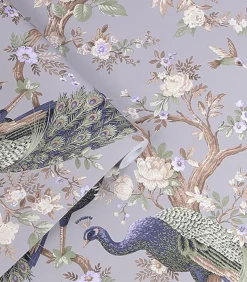 Vliesbehang Belvedere | Paars | Pauwen |