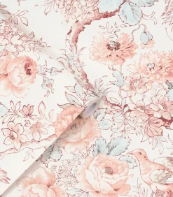 Vliesbehang Birtle | Roze | Vogels &