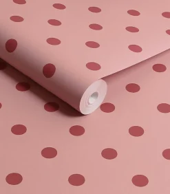 Vliesbehang Button Spot Pink & Red