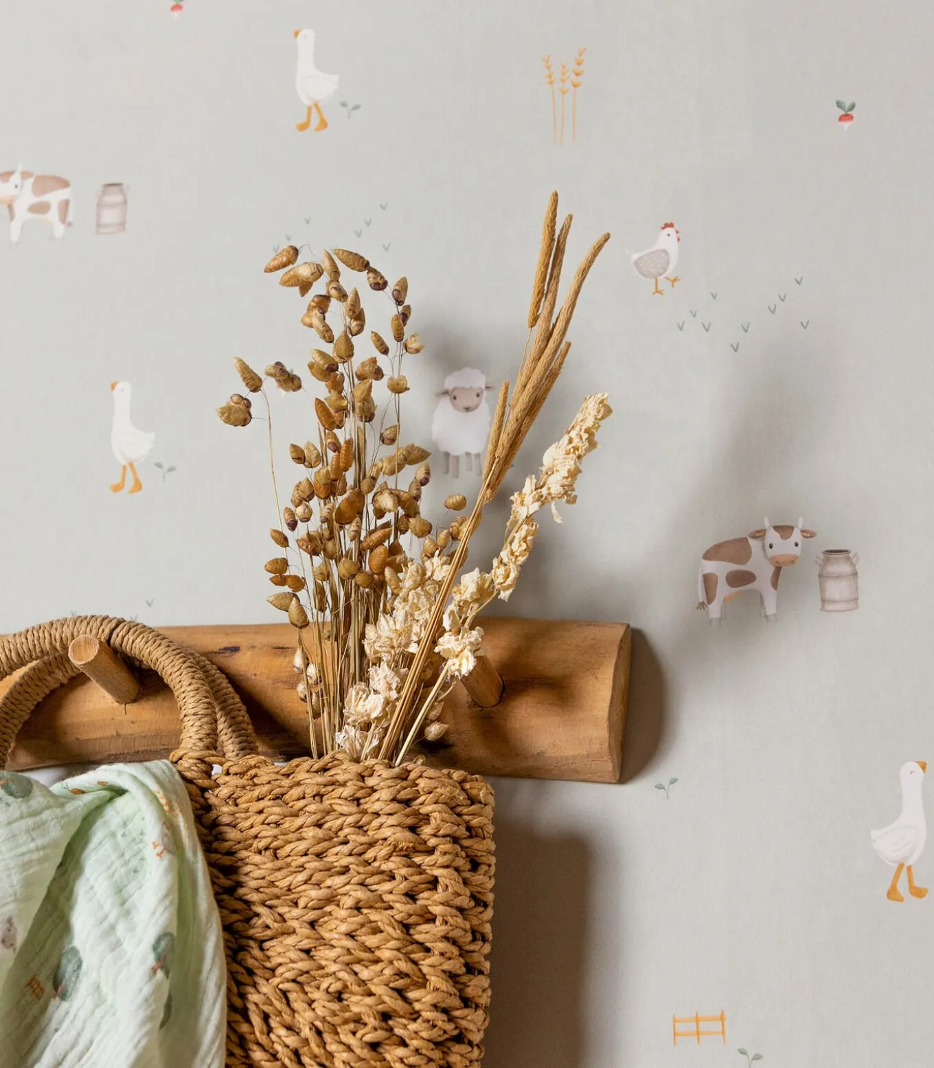 Vliesbehang Little Farm Groen