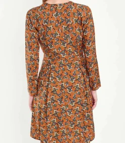 Vloeiende uitlopende jurk bedrukt MIRZAPUR